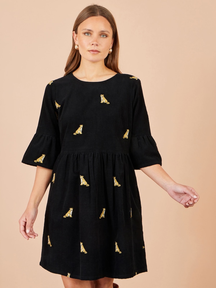 Yumi Leopard кестеленген баумен тігілген туника көйлегі - 5суретінің 1 суреті