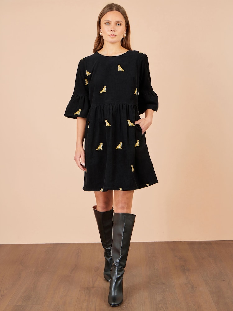 Yumi Leopard кестеленген баумен тігілген туника көйлегі - 5суретінің 2 суреті