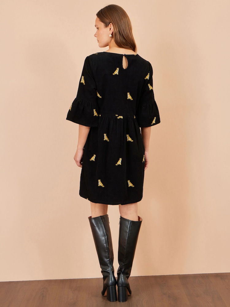 Yumi Leopard кестеленген баумен тігілген туника көйлегі - 5суретінің 5 суреті