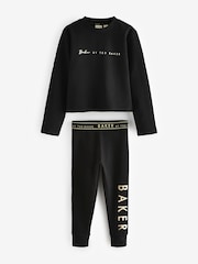 Set de pijamale Baker by Ted Baker cu imprimeu logo negru pe spate - Imaginea 6 din 9