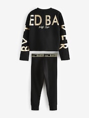 Set de pijamale Baker by Ted Baker cu imprimeu logo negru pe spate - Imaginea 7 din 9