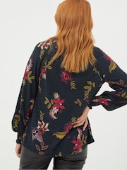 FatFace Black Florence Dotted Floral Top - Image 2 of 5