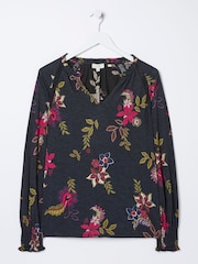 FatFace Black Florence Dotted Floral Top - Image 5 of 5