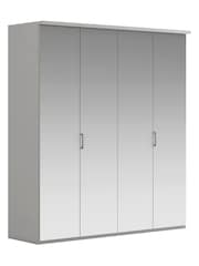 Wiemann Peyton Grey Mirror Semi Fitted 4 Door Wardrobe - Image 3 of 4