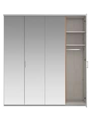 Wiemann Peyton Grey Mirror Semi Fitted 4 Door Wardrobe - Image 4 of 4