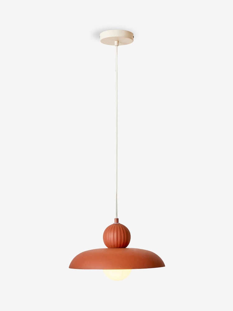 MADE.COM Terracotta Eliya Pendant Ceiling Light - Image 3 of 3 MADE.COM Terracotta Eliya Pendant Ceiling Light - Image 3 of 3