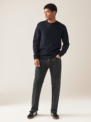 Black Single Straight Fit Classic Stretch Jeans - Image 3 of 10