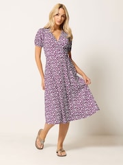 M&Co Red Midi Wrap Dress - Image 2 of 5