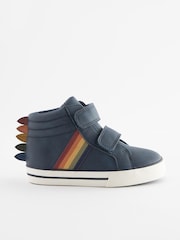 Navy Blue Spike Wide Fit (G) Warm Lined Touch Fastening Boots - Image 3 of 6