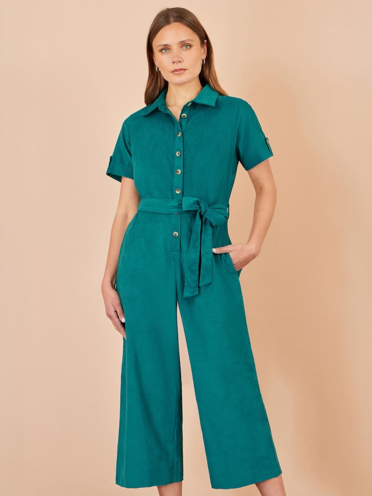 Yumi Blue Cord Relaxed Jumpsuit - Image 1 of 4 Yumi Blue Cord Relaxed Jumpsuit - Image 1 of 4