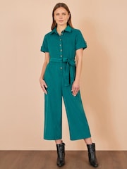 Yumi Blue Cord Relaxed Jumpsuit - Image 2 of 4