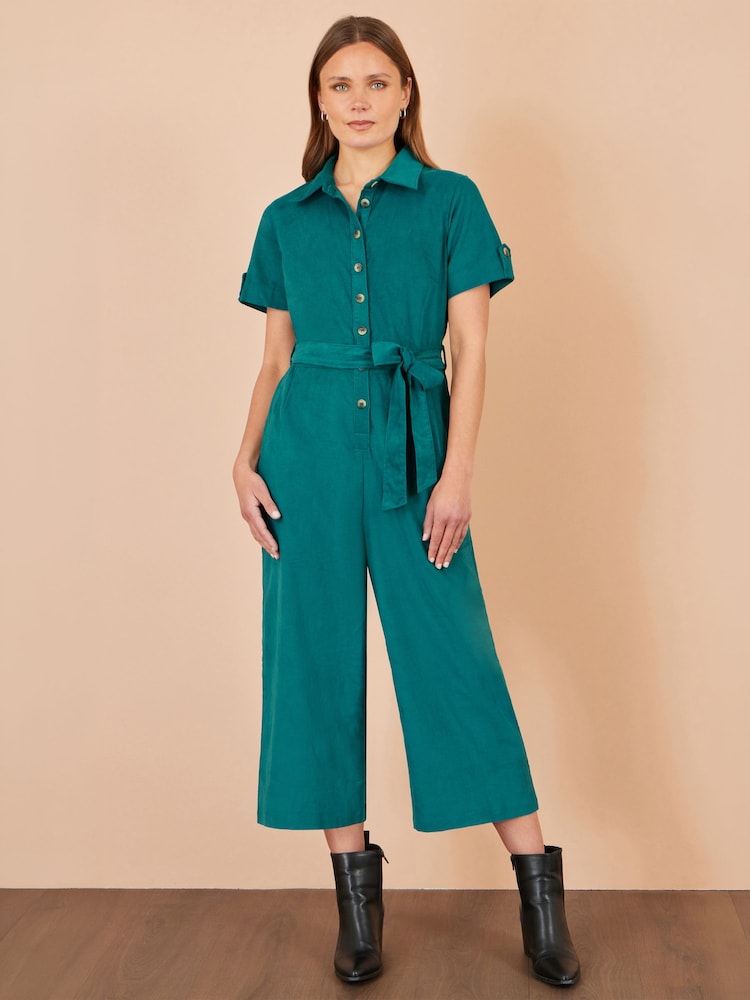 Yumi Blue Cord Relaxed Jumpsuit - Image 2 of 4 Yumi Blue Cord Relaxed Jumpsuit - Image 2 of 4
