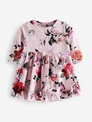 Baker by Ted Baker Pink Floral Print Ruffle Frill Hem Dress - Slika 1 iz 6