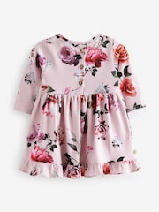 Baker by Ted Baker Pink Floral Print Ruffle Frill Hem Dress - Slika 2 iz 6