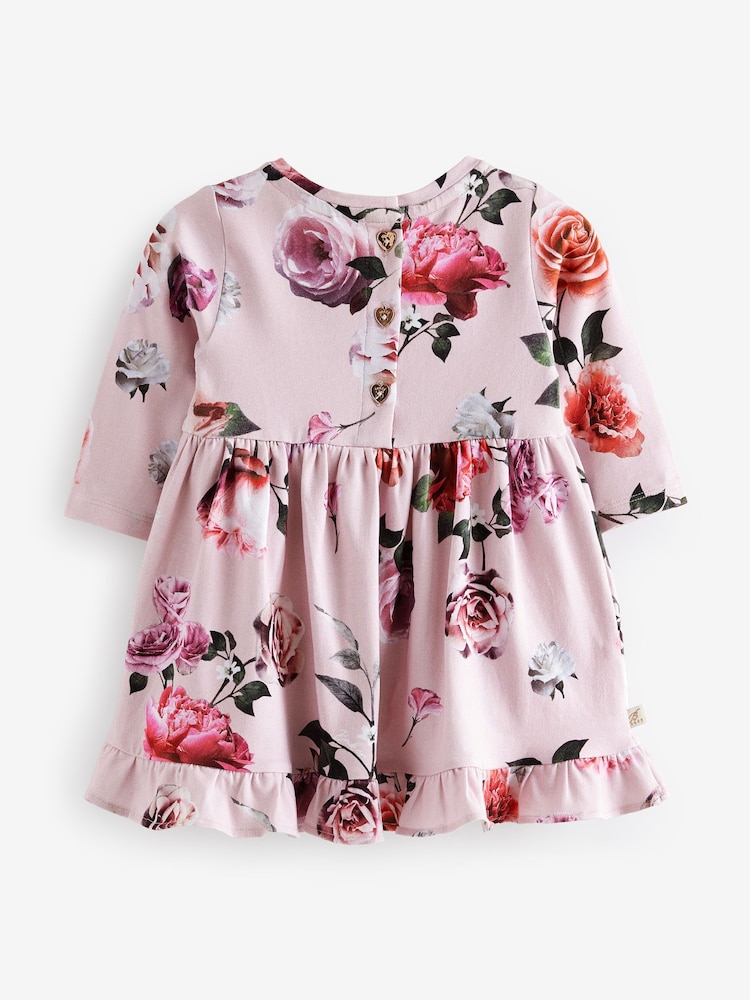 Baker by Ted Baker Pink Floral Print Ruffle Frill Hem Dress - Slika 2 iz 6