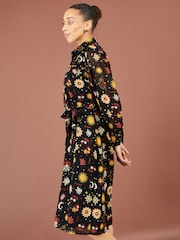 Yumi Black Cosmic Midi Shirt Dress - Image 1 of 5