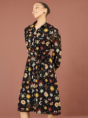 Yumi Black Cosmic Midi Shirt Dress - Image 4 of 5