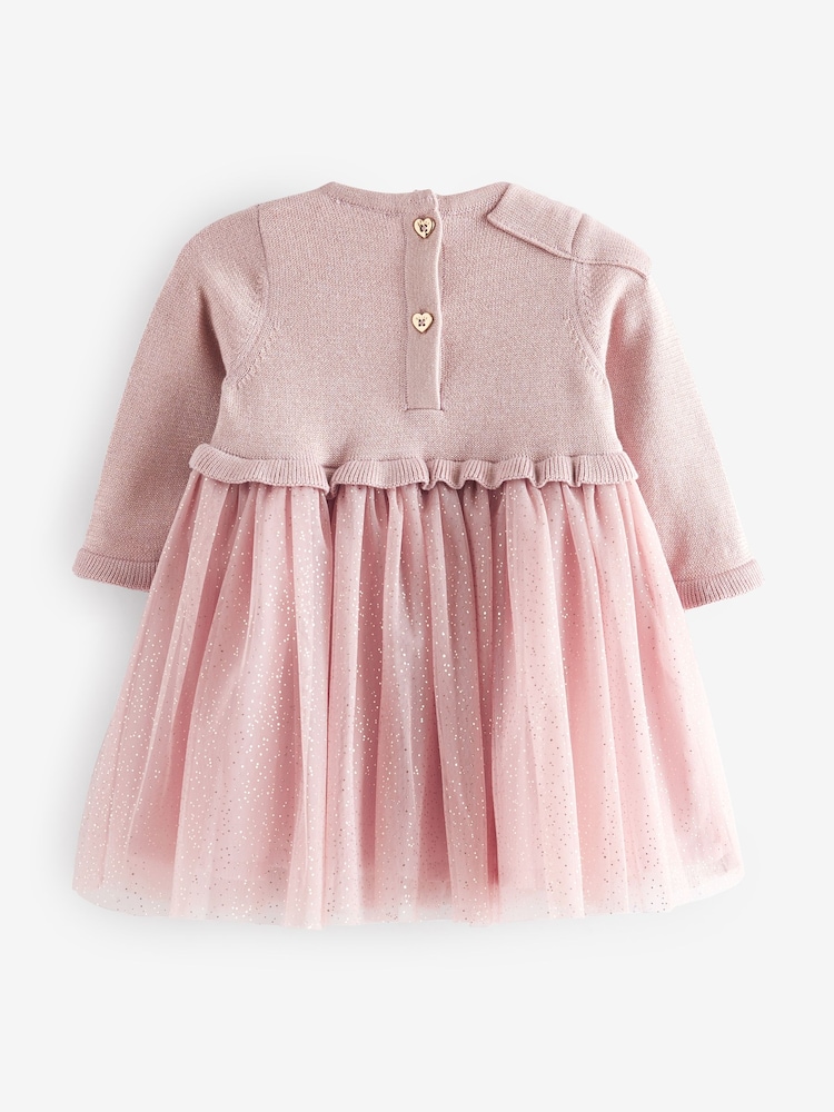 Baker by Ted Baker Glitter Mesh Mockable Knitted Dress - Image 2 of 6