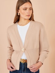 Yumi Natural Knitted Button Cardigan - Image 3 of 4