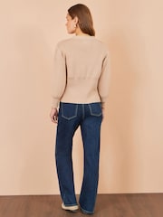 Yumi Natural Knitted Button Cardigan - Image 4 of 4