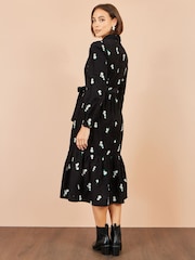Yumi Black Daisy Embroidered Cord Shirt Dress - Image 5 of 5