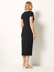 Long Tall Sally Black Scuba Buckle Midi Dress - Image 3 of 5