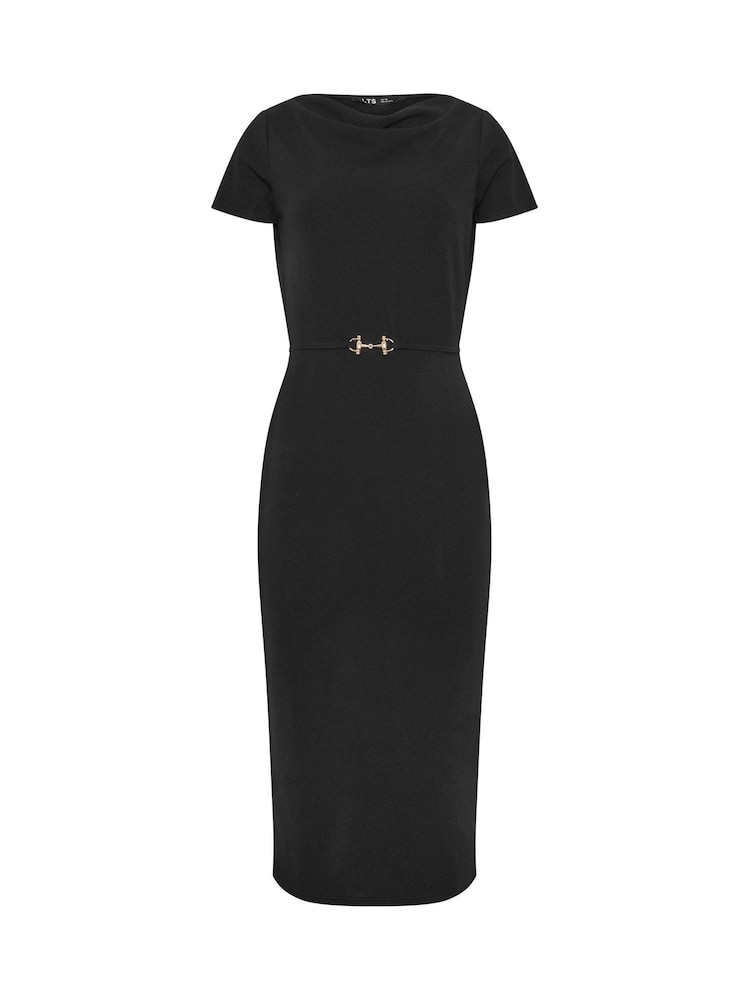 Long Tall Sally Black Scuba Buckle Midi Dress - Image 5 of 5 Long Tall Sally Black Scuba Buckle Midi Dress - Image 5 of 5