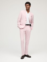 Pink Slim Fit Motionflex Stretch Suit Trousers - Image 3 of 9