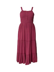 Yours Curve Red Shirred Placket Dress - Image 5 of 5