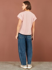 Yumi Pink Bow T-Shirt With Lace - Image 5 of 5