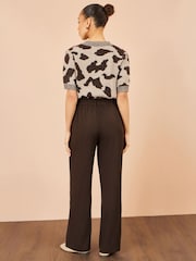 Yumi Brown Wide Leg Stretch Trousers - Image 2 of 4