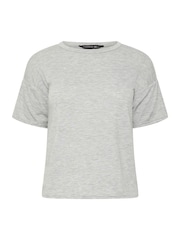 PixieGirl Petite Grey Lace Sleeve T-Shirt - Image 1 of 1