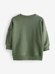 Khaki Green Graffiti Character Crew Neck Sweatshirt (3mths-7yrs) - Image 2 of 3