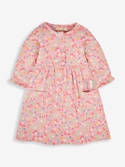 JoJo Maman Bébé Pink Hedgehog Floral Button Front Dress - Image 1 of 4