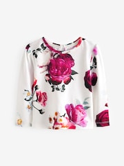 Baker by Ted Baker Red Floral Frill Dungaree Set - Image 3 of 5