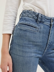 FatFace Blue Fly Flare Plait Detail Jeans - Image 4 of 6