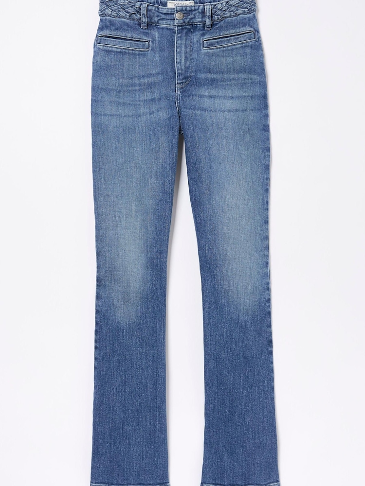 FatFace Blue Fly Flare Plait Detail Jeans - Image 6 of 6