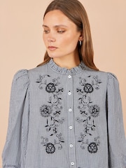 Yumi Black Cotton Gingham Embroidered Shirt - Image 3 of 5