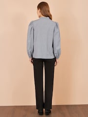Yumi Black Cotton Gingham Embroidered Shirt - Image 5 of 5