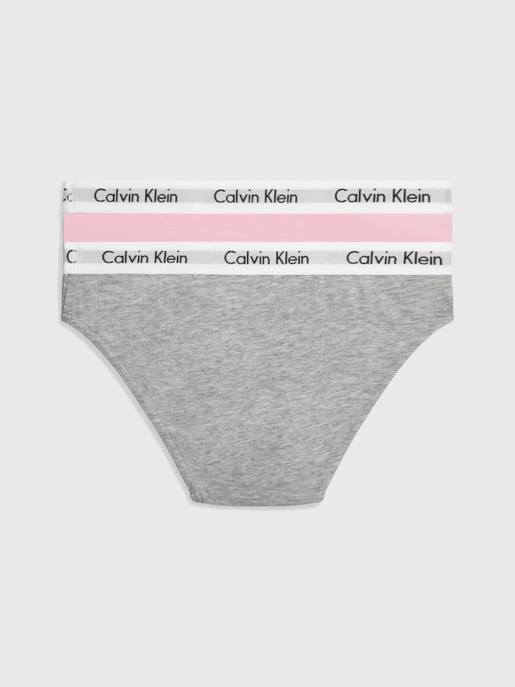 Calvin Klein Pink Modern Cotton Girls Bikini Underwears 2 Pack - Image 2 of 2