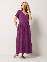 M&Co Purple Notch Neck Dress - Image 1 of 5