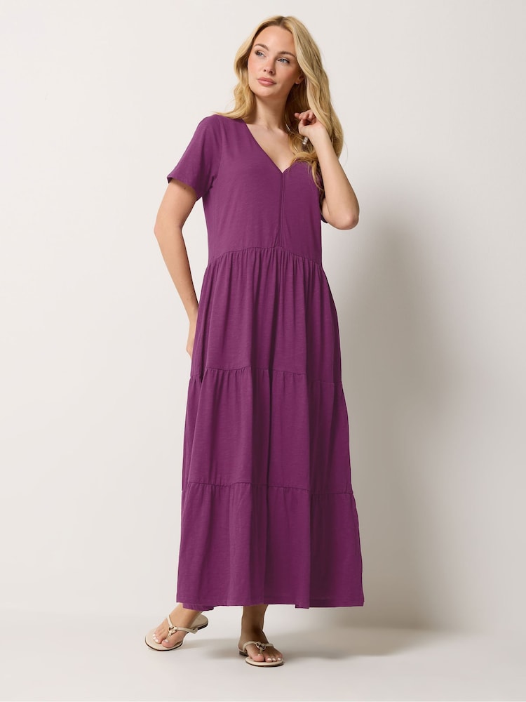 M&Co Purple Notch Neck Dress - Image 1 of 5