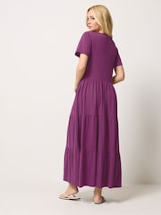 M&Co Purple Notch Neck Dress - Image 3 of 5