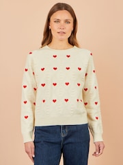 Suéter con corazones bordados de Yumi - Imagen 1 de 5