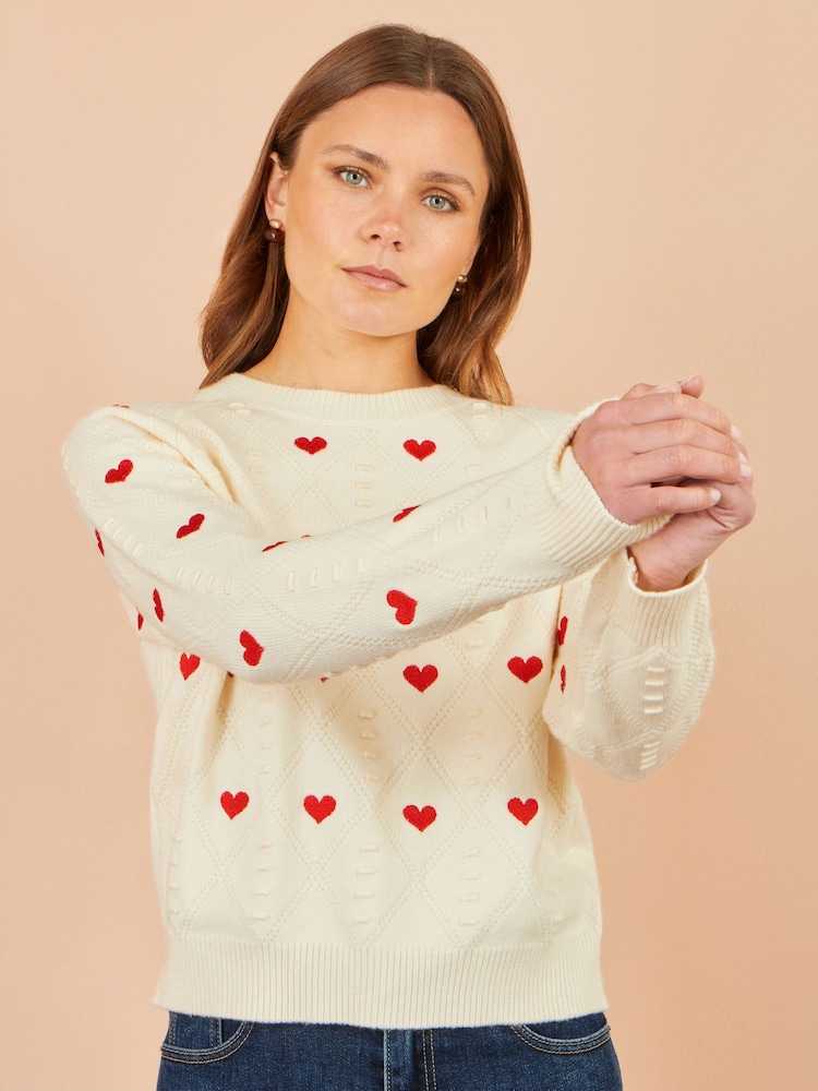 Suéter con corazones bordados de Yumi - Imagen 2 de 5