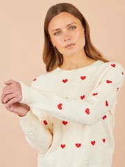 Suéter con corazones bordados de Yumi - Imagen 4 de 5