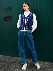 Yumi Brodert Strikket Vest - Bilde 2 av 5