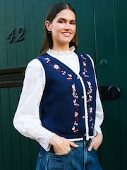 Yumi Brodert Strikket Vest - Bilde 4 av 5