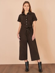 Yumi Brown Cord Relaxed Jumpsuit - Image 2 of 4