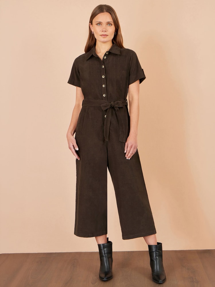 Yumi Brown Cord Relaxed Jumpsuit - Image 2 of 4